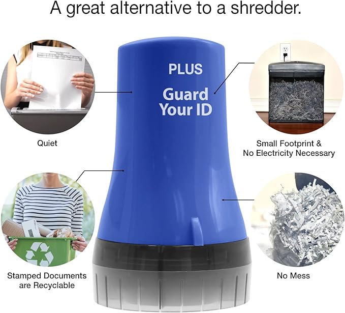 Wide Advanced Identity Security Roller, Fast, and Easy to use Without Shredding for Privacy and Identity Theft Protection by Guard Your ID, As Seen on TV (Wide 3-Pack, Blue)