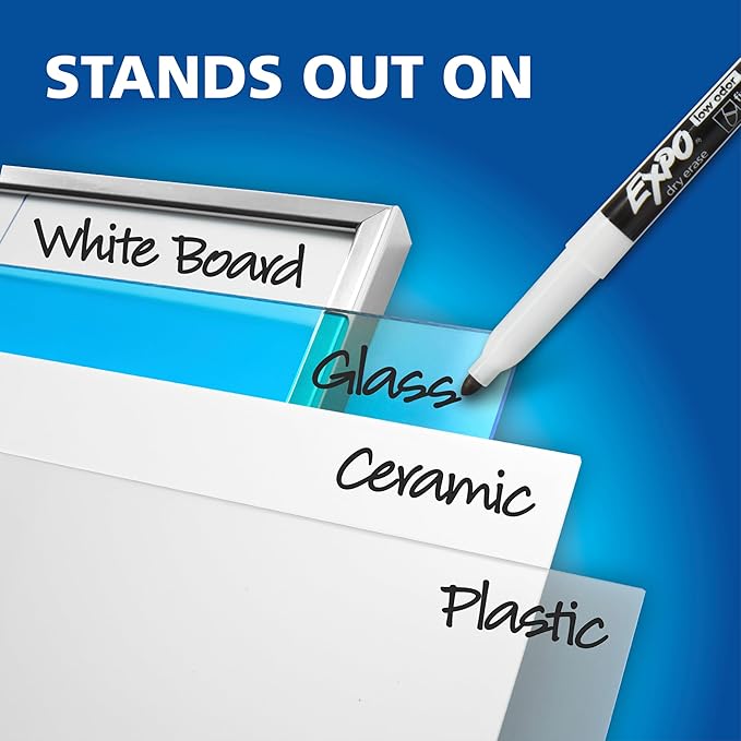 EXPO Fine-Tip Low-Odor Ink Dry Erase Markers, Assorted Vibrant Colors, Pack of 36 Markers for Classrooms, Offices & Homes