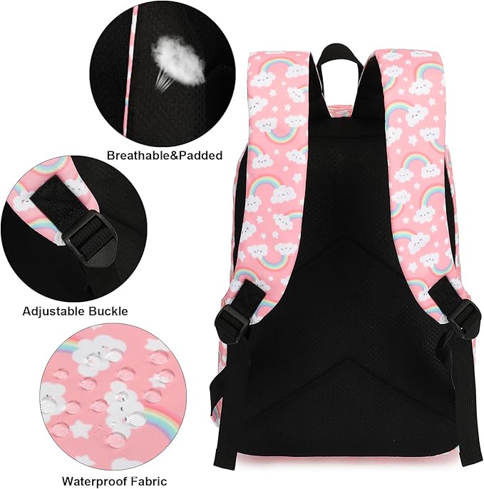 Rainbow School Backpack for Teens Girls, Womens College Bookbags Laptop Backpacks
