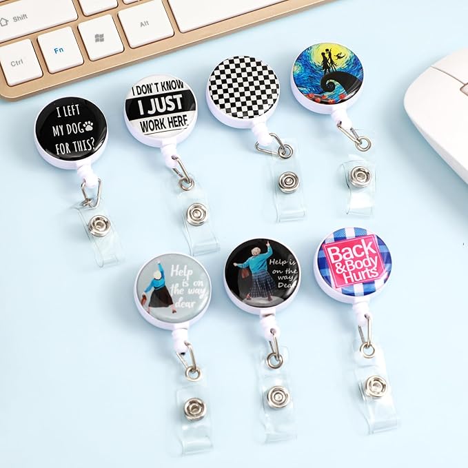 Help is on The Way Dear Badge Reels Holder Retractable with ID Clip for Nurse Name Tag Card Nursing for Doctor Teacher Student Employee Office Medical Work