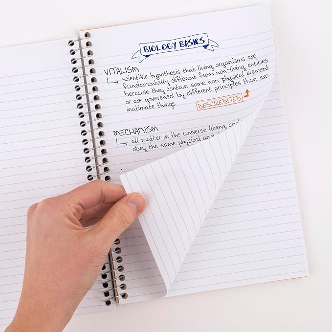 Five Star Spiral Notebook, 2 Subject, College Ruled, 9 1/2" x 6" 80 Sheets, Tidewater Blue (840029CG1-ECM)