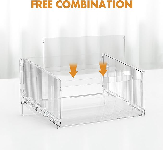 File Sorter Organizer, 5 Sections Acrylic Letter Tray for Desk, Mail Organizer Letter Holder for Envelopes, Mail, Electronics (2 PCS)
