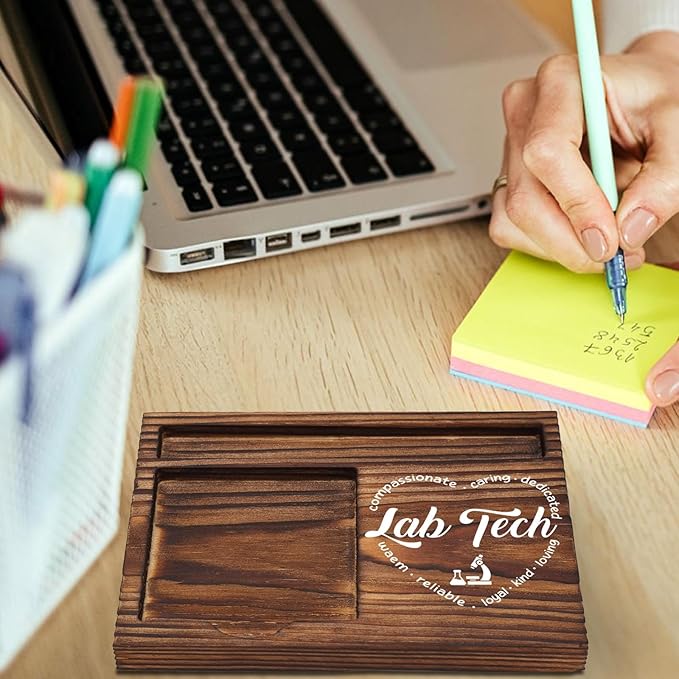 Lab Tech Sticky Note Holder, Thank You Gifts for Laboratory Technician Pathology Clinical Lab, Appreciation Gifts for Lab Technician Nurse Week Gifts Lab Tech Desk Self-Stick Note Pad Holders TZP41