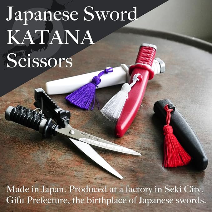 Nikken Japanese Katana Style Scissors Samurai Sword Made in Japan (Black)
