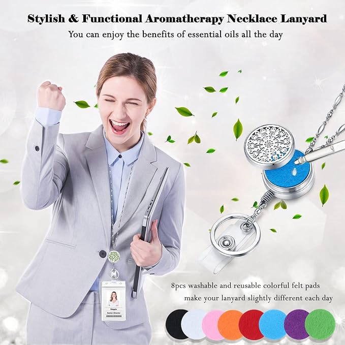Retractable Lanyard - Lanyards for ID Badges Keys Women Cute Teacher with ID Holder Badge Reels Necklace Keychain Silver Chain Nurse School Work Jewelry
