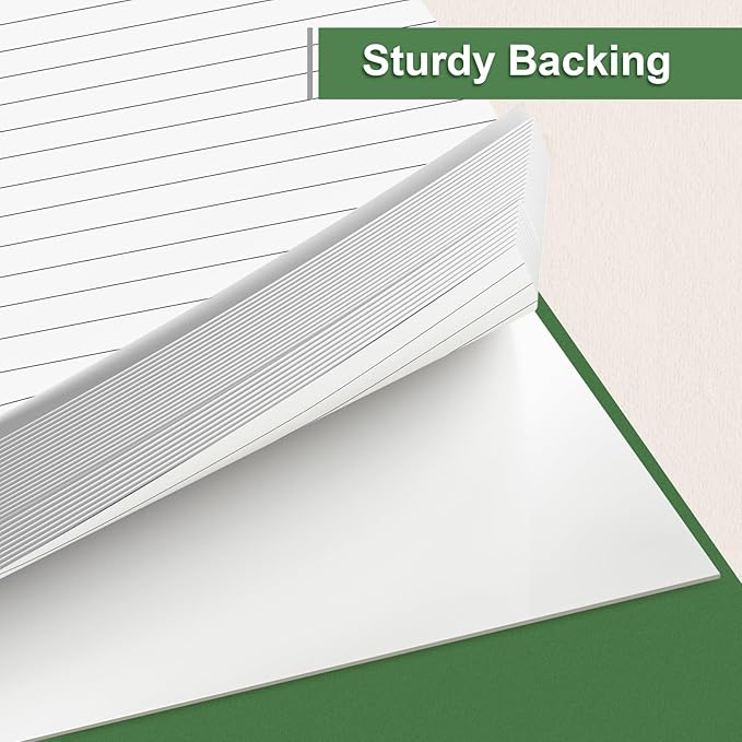 12 Pack Note Pads 5 x 8 Inch 80gsm Quality Small Notepad College Ruled Legal Pads, White Lined Double Sided Printing Writing Pads, 30 Sheets/Pad, Perforated Paper for Note-Taking, Grocery List