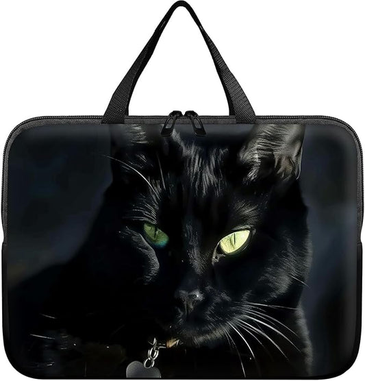 Laptop Sleeve Case Bag 13 inch, Black Cat Slim Carrying Case Durable Handbag Travel Laptop Bag for 13 inch MacBook Air M3/M2/Pro M2/ 13" iPad Pro/Air M4/M2 2024