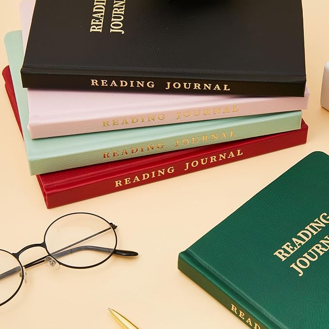 Reading Journal Book Lovers Gifts Book Journal Hardcover Leather For Readers Review and Track Your Reading with 121 Book Reviews, 5.8”x8.3”,Light Purple