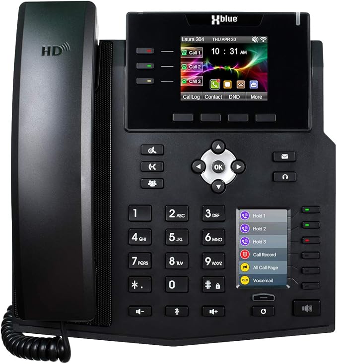 Xblue QB System Bundle with 8 IP9g IP Phones Including Auto Attendant, Voicemail, Cell & Remote Phone Extensions & Call Recording, Black, (QB1008)