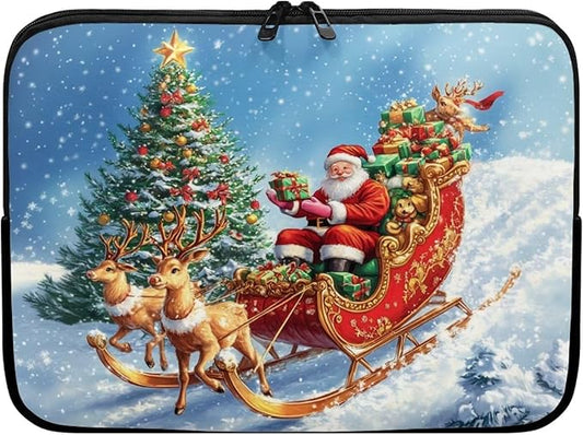 Christmas Deer Laptop Sleeve for Women 15 inch Lap Top Case Slightly Laptop Pouch with Humanize Design Computer Carrying Case Easy to Clean Laptop Accessories Reindeer Tablet Bag
