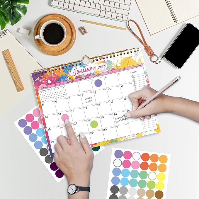 2025 Calendar 18 Month Wall Calendar 2025-2026, January 2025 to June 2026 Calendar with Julian Dates, 11" X 8.5" (2025-2026 Wall Calendar Colorful)