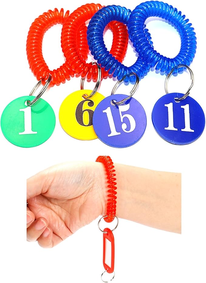 Pack of 36 Colorful Spring Spiral Wrist Coil Key Chain, Wristband Key Ring (Lemon Yellow)