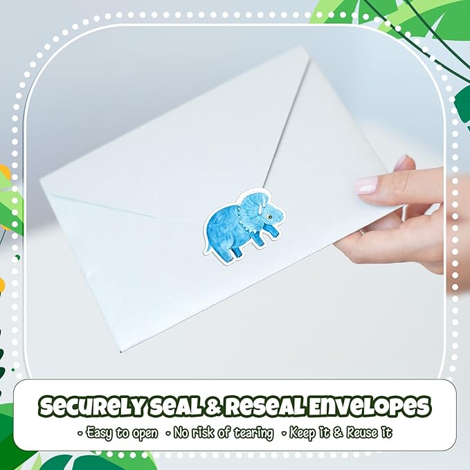 1 Roll Animal Stickers Reward Cute Space Stickers Office Supplies Incentives Sticker Animal Party Favor Decal, 500 Pcs Each Roll(Dinosaur)