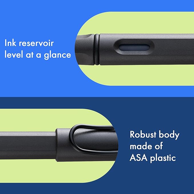 LAMY safari umbra - Fountain Pen with ergonomic grip & polished steel nib in size B - ideal for any Writing & Calligraphy - including LAMY T 10 blue cartridge - Right-Handed