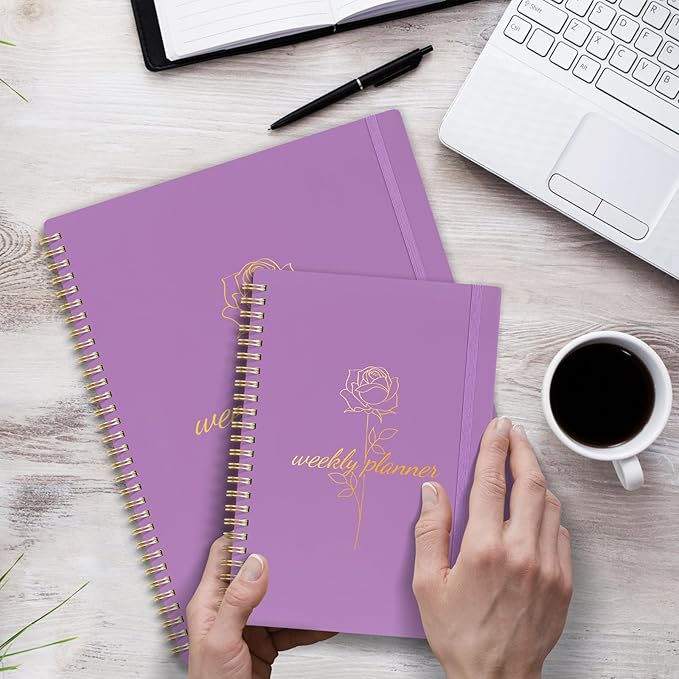 2025 Planner Weekly and Monthly, Calendar Planner with Monthly Tabs, 2025 Weekly Planner from Jan 2025 - Dec 2025, Weekly Monthly Planner with Spiral Binding- 6.3" X 8.5", Purple