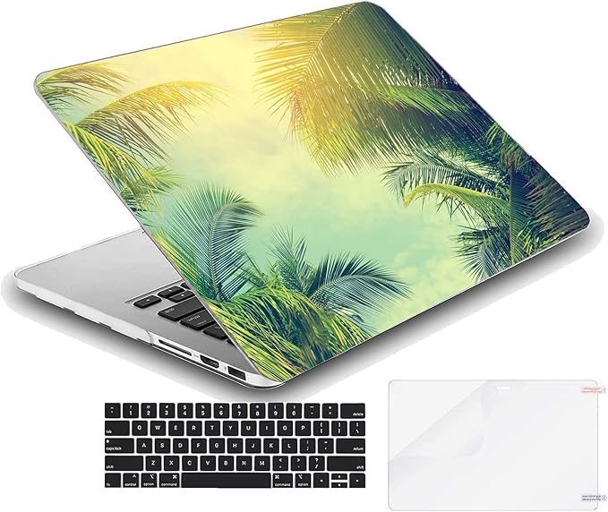Compatible with MacBook Air 13.6-inch Hard Protective Shell Cace and Keyboard Cover ( A2681, M2 chip, 2022 Release ) - Palm Tree Against Blue Sky