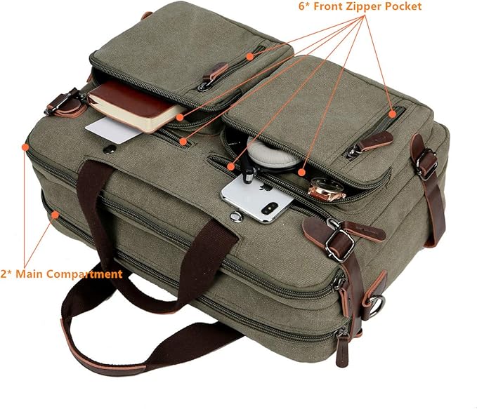 BAOSHA Convertible Briefcase Backpack 17 Inch Laptop Bag Case Business Briefcase HB-22
