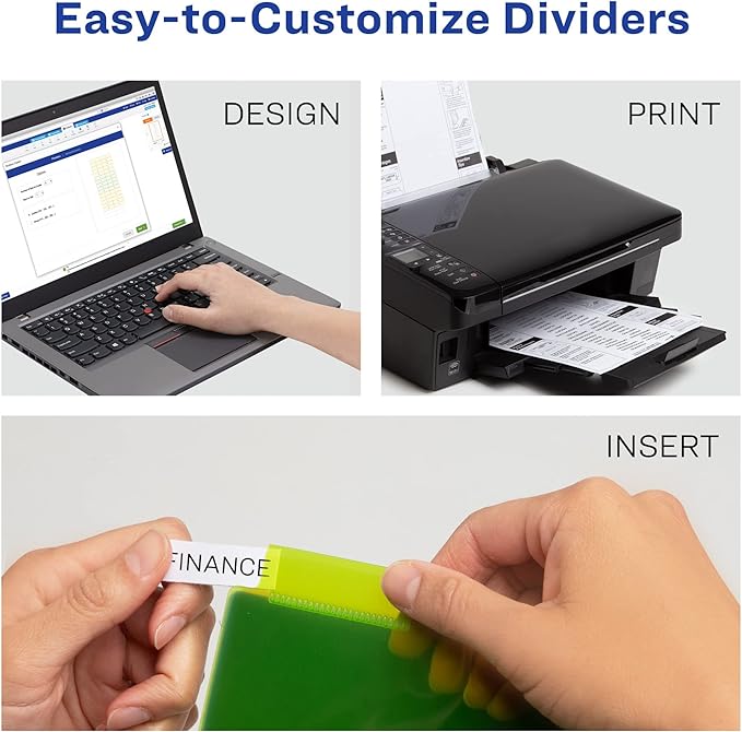 Avery Dividers for 3 Ring Binders, 8-Tab Binder Dividers, Plastic Binder Dividers, Insertable Big Tabs, Multicolor, 24 Sets (11901)