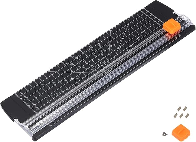 PATIKIL 12 Inch Paper Trimmer, A4 Size Portable Paper Cutter Slicer Scrapbooking Tool with Cutter Head Blade for Craft Paper Photo Cardstock, Black