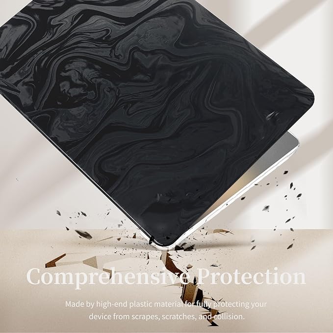 Velvet Black Ripple Design for MacBook Pro 14 inch Case 2023 2021 Model A2918 A2992 A2779 A2442 M3 M2 M1 Pro/Max Chip