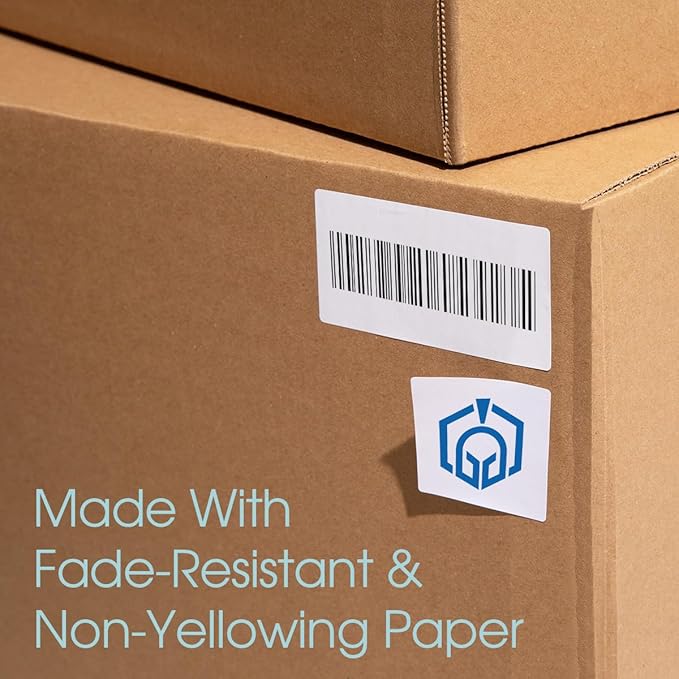 1 3/4" X 2/3" Matte White Return Address Labels Compatible with Inkjet and Laser Printers - 500 Sheets, 30000 Small Printable Stickers for Mailing, Barcodes, Organization - Spartan Industrial