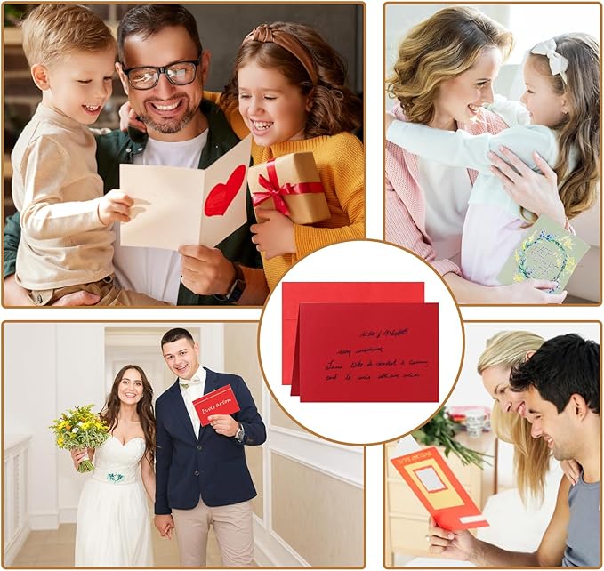 10 Assorted Colors Blank Note Cards and Envelopes 5 x 7 Heavyweight Folded Cardstock and A7 Envelopes Self Seal 100 Packs for Invitations, Wedding, DIY Greeting Cards, Thankgiving Cards