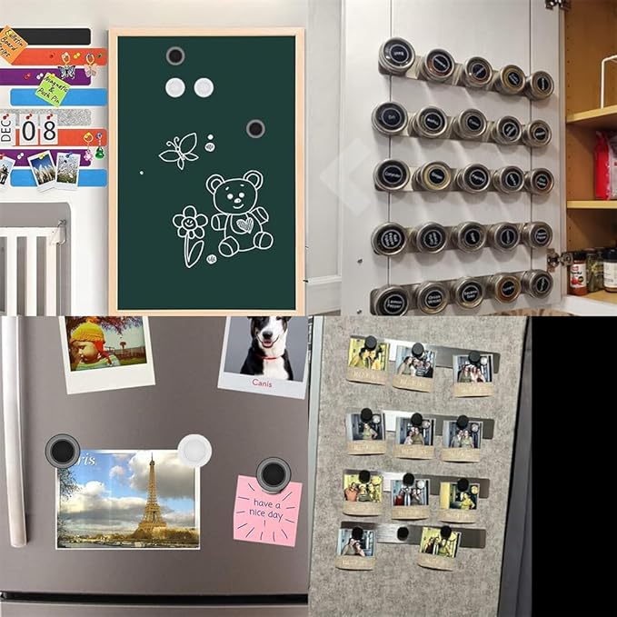 Magnet Bulletin Board 6 Pcs Metal Magnet Boards Frameless Magnetic Stainless Iron Board Strip Display Board with 20 pcs Magnet Memo Strip for Office Home School