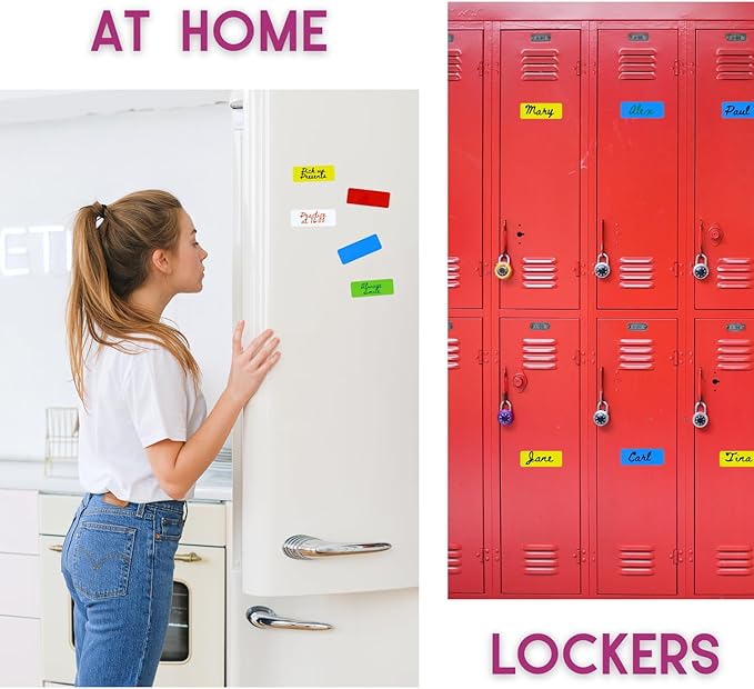 Availey 40 Pieces (4 x 1.8") - Full Colored Magnetic Dry Erase Labels - Reusable Strips for Classroom Home Office Garage Refrigerator Blank Writable Erasable Cards Name Tags Students Locker Shelf