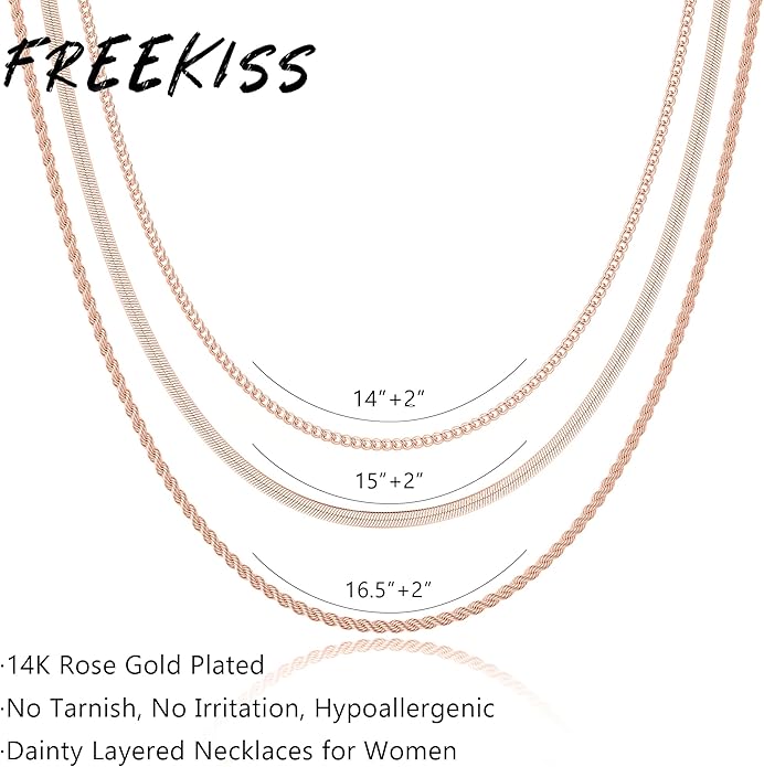 Herringbone Necklace for Women,Dainty Gold Necklace,14k Gold Plated Snake,Gold Chain Choker Necklaces,Simple Gold Layered Necklaces,Gold Jewelry Gift for Women