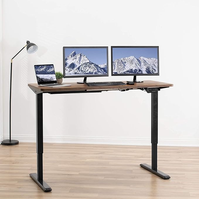 VIVO Rustic Vintage Brown 60 x 24 inch Universal Solid One-Piece Table Top for Standard and Sit to Stand Height Adjustable Home and Office Desk Frames, DESK-TOP60N