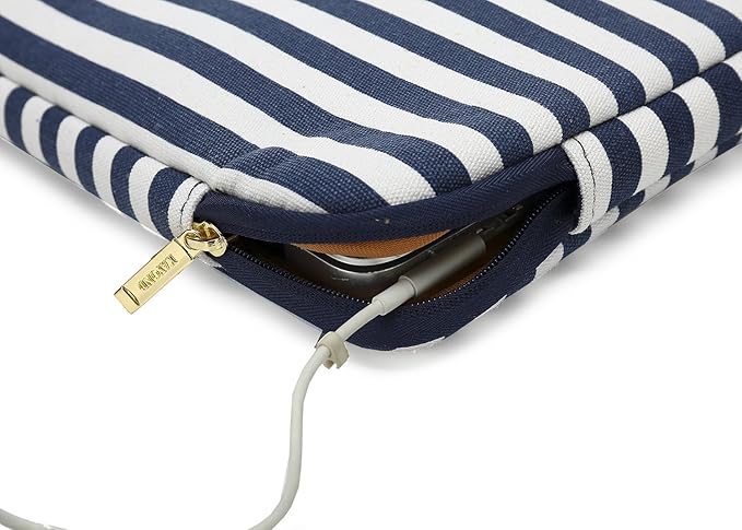 Kayond Canvas Water-Resistant 11 inch Laptop Sleeve with Pocket 11 inch 11.6 inch Laptop Case Compatible MacBook air 11 MacBook 12 Tablet (11-11.6 inches, Breton Stripe)