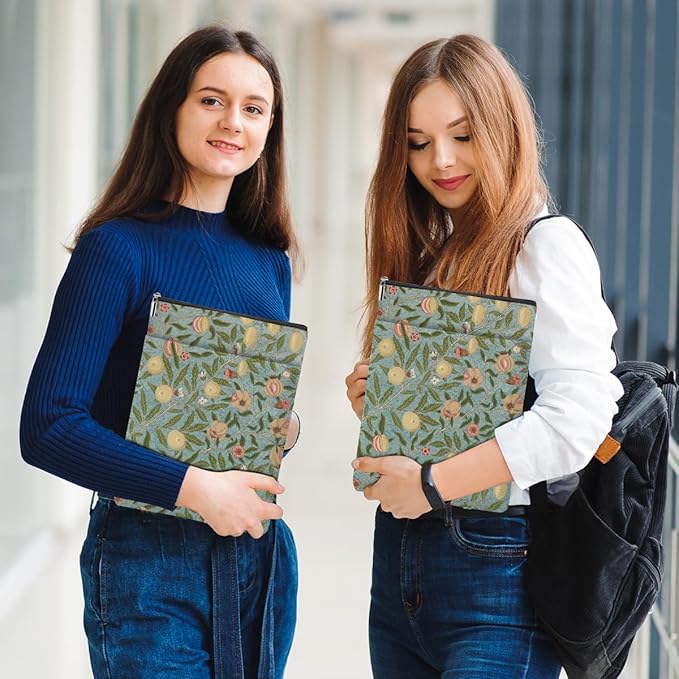 Retro Floral Fruit Book Sleeve Book Cover Classic Flower Book Protector with Zipper Christmas Birthday Book Club Gifts Book Accessories for Women Sister Wife Librarian Girls Bookish Book Lovers Gifts
