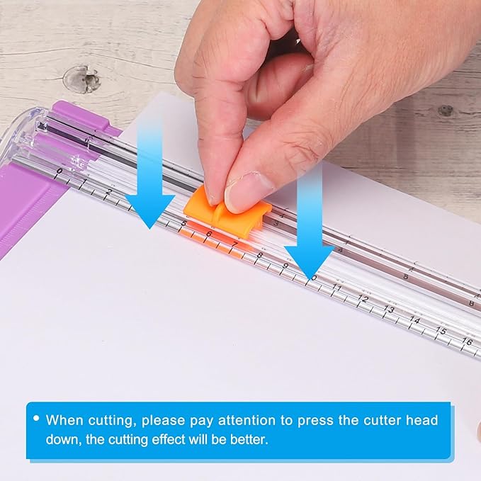 PATIKIL Paper Trimmer, Plastic Portable A5 Paper Cutter Slicer Tool with Side Ruler for Scrapbooking Craft Paper Photo Cardstock Label, White