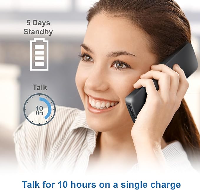AT&T GL2101-1M DECT 6.0 Cordless Home Phone with Call Block, Caller ID, Full-Duplex Handset Speakerphone, 2" White Backlit Display, Lighted Keypad (Marble)