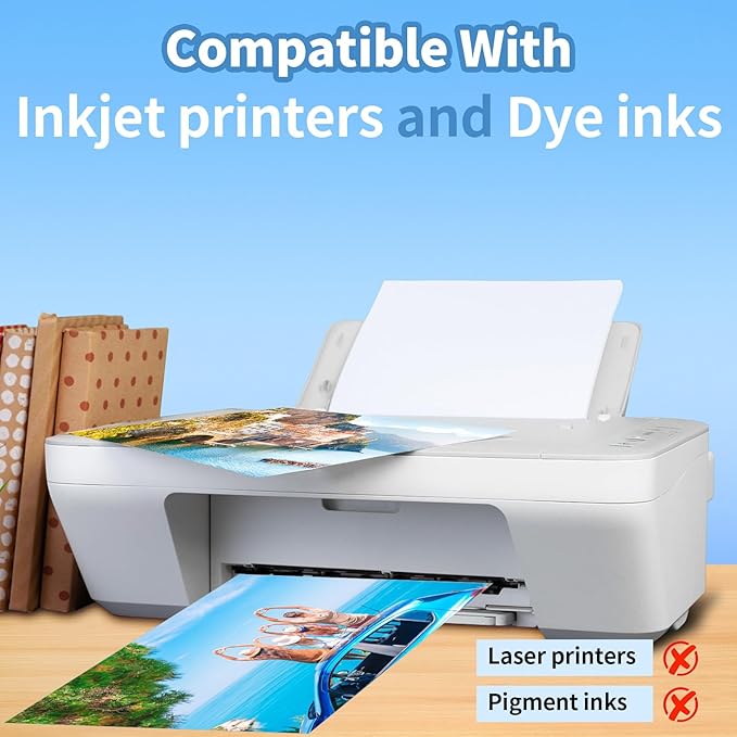 Glossy Photo Paper 11×14inches, 30 Sheets Inkjet Photo Printer Paper, Instant Dry Picture Paper for DIY Chip Bag, Flyers, Cards, Calendars and Brochures(180gsm/48lb)