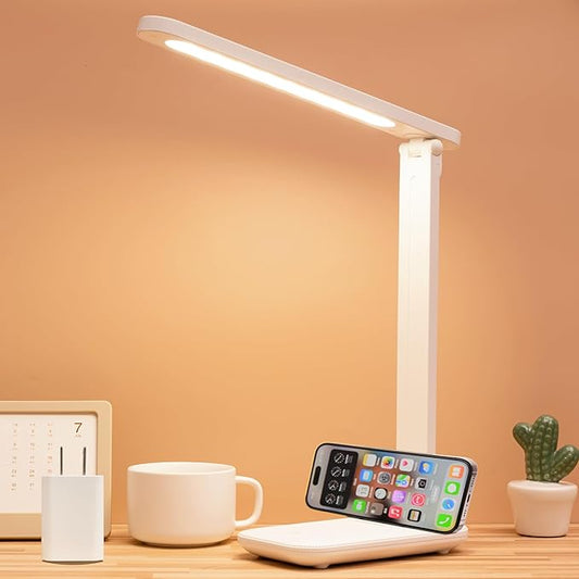 Led Desk Lamp Dimmable Desk Light Reading Lamp 3 Lighting Modes, Eye Protection Desk Lamp Desk Accessories, Study Desk Lamp Equipped USB Charger Suitable for Home Office is for Gift Giving