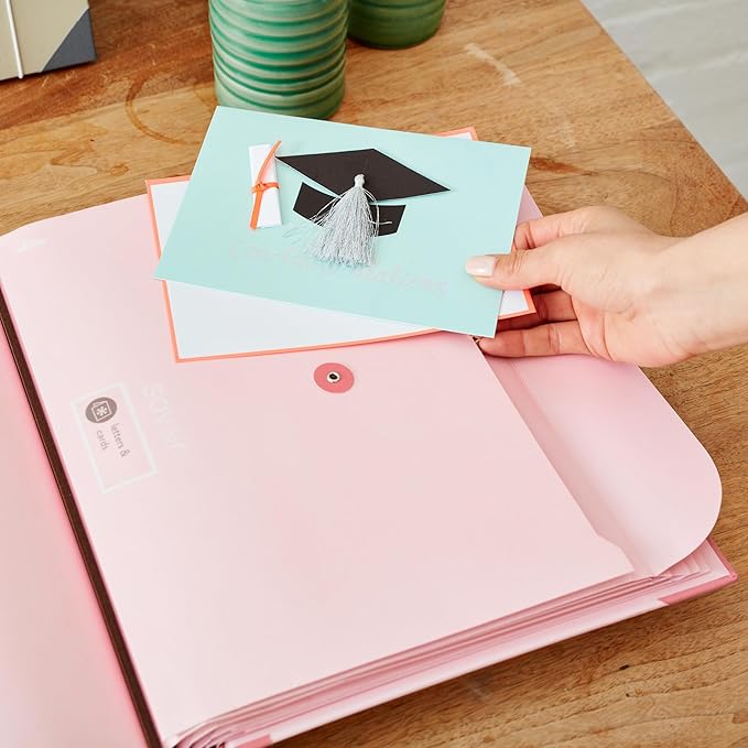Savor | 2025 Updated Edition The Folio™ Document Organizer|Custom Dyed Cloth Bound Expanding File Folder for Important Papers, Emergency Binder,Birth Certificates,Social Security Cards, and Passports