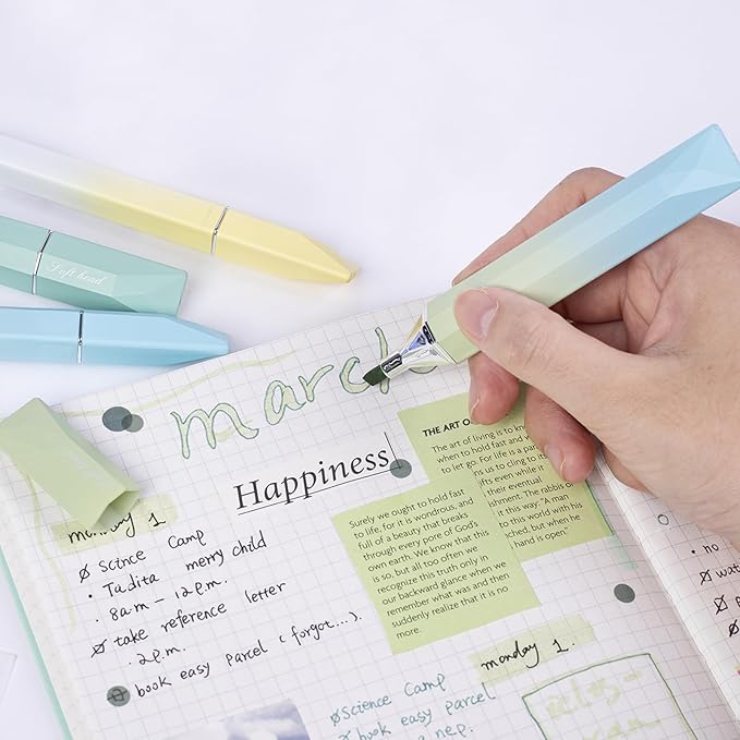 COLNK Pastel Highlighter Set, 6 pcs Aesthetic Highlighters Assorted Colors,Chisel Tip, Cute Highlighter Color Pens for Color Coding,No Bleed, Pastel Ink A