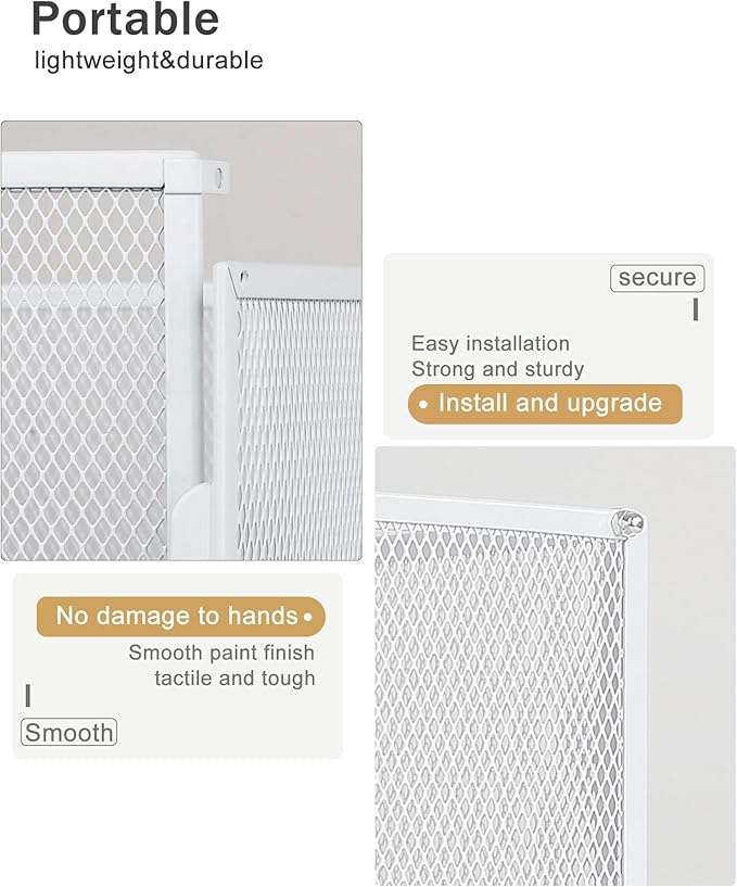 Oterri Hanging File Organizer, Metal File Organizer, Portable Desktop File Organizer for Letter Size Folder, Mesh Hanging File Crate for Office,Folders Not Included(Pure White,1 Pack)