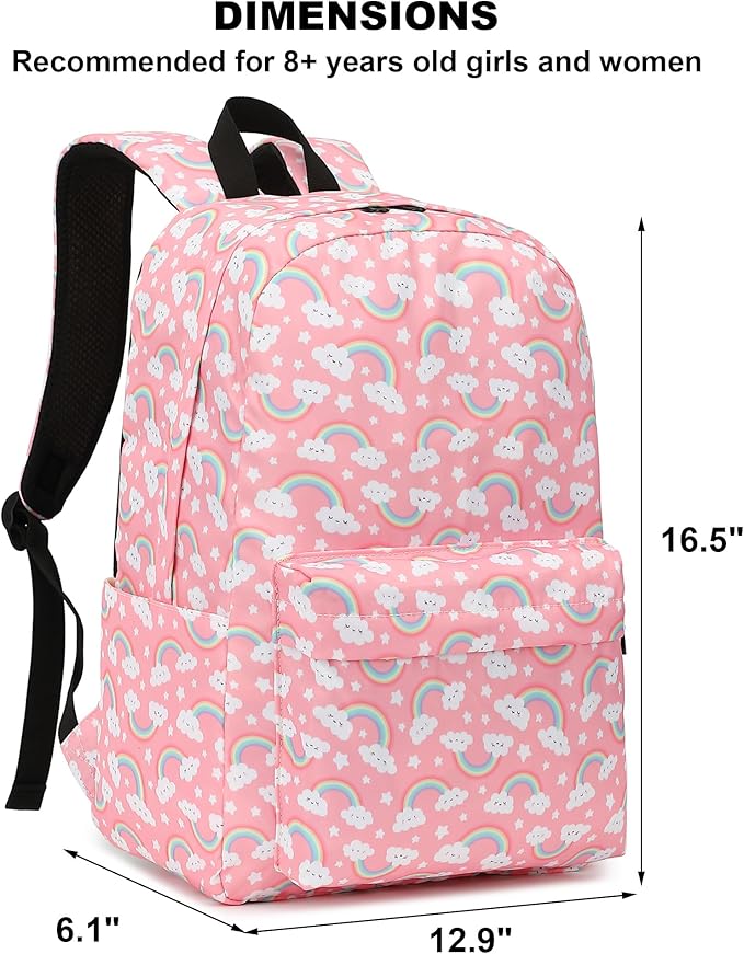 Rainbow School Backpack for Teens Girls, Womens College Bookbags Laptop Backpacks