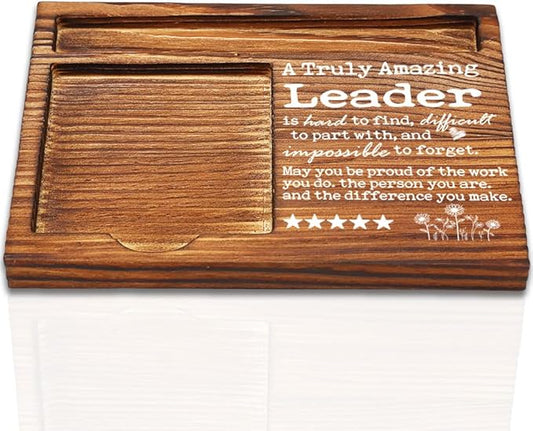 Thank You Appreciation Gift for Leader, Great Leader Gifts for Women, Best Team Leader Gifts for Women Men, Going Away Gift Retirement Gift for Leader, Leader Self-Stick Note Pad Holders-DW50