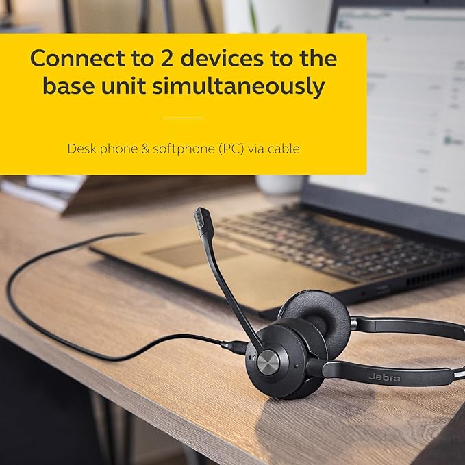 Jabra Engage 65 SE (Second Edition) Wireless Headset, Single-Ear – Telephone Headset with Industry-Leading Wireless Performance, Advanced Noise-Cancelling Microphone, All Day Battery Life - Black