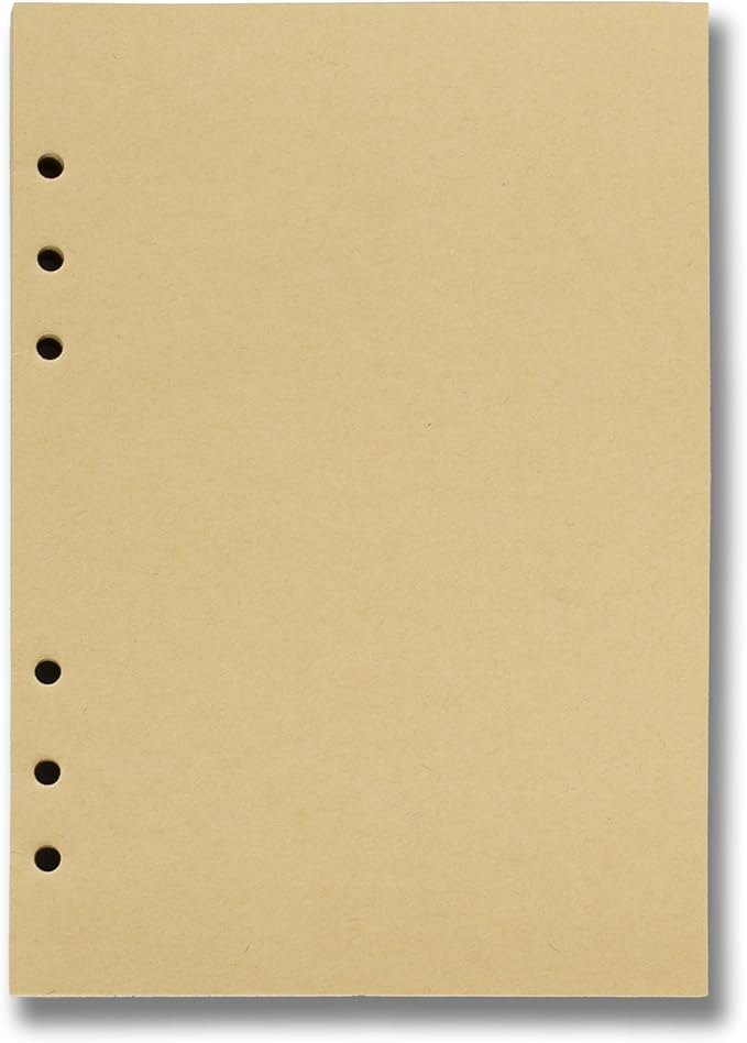 Ancicraft Refills Paper 6 Hole A5 5.7 X 8.25 Inches Blank Craft Paper for Loose Leaf Binder Notebook 100 Sheets / 200 Pages