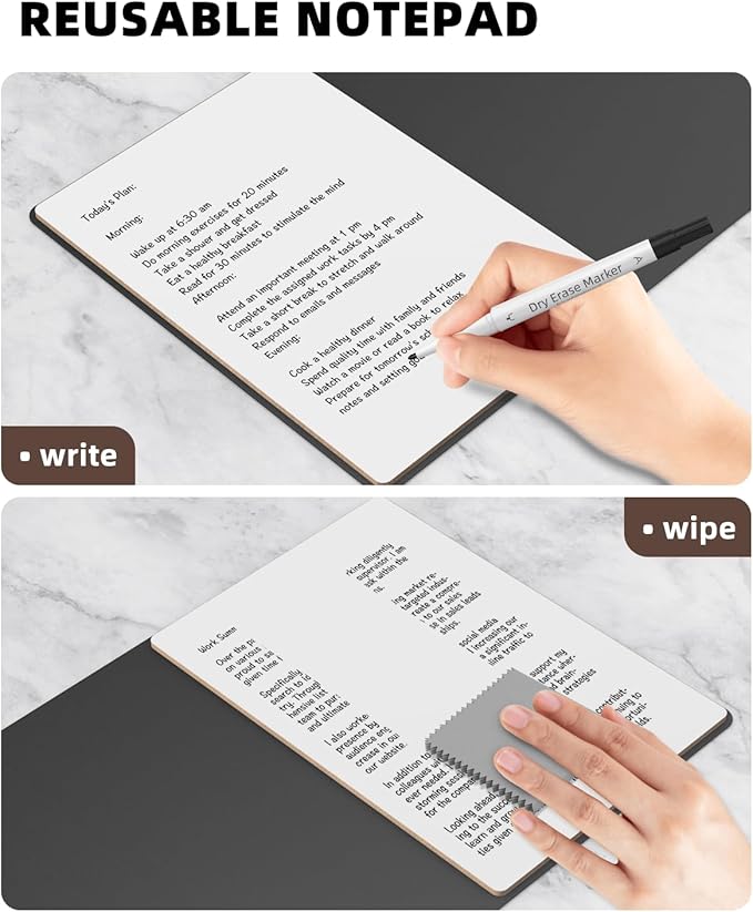 Small Dry Erase Board with Stand for Desk, Portable Reusable Desktop Notepad, 9.5 * 6.6in Memo White Board,Office Home Supplies Desk Accessories MH770 (Orange)