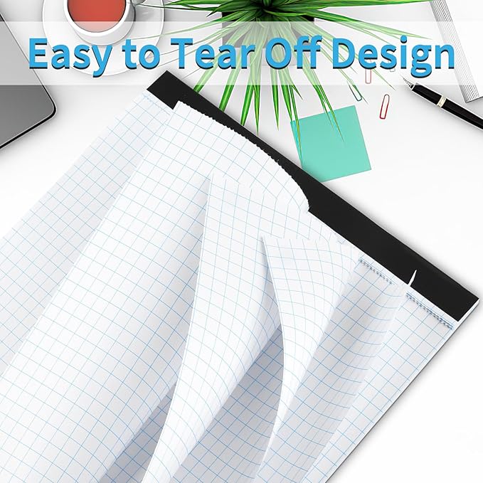Grid Paper Notebook 8.5 X 11, 4x4 Graph Paper, Sturdy Cardboard Backing, Graph Paper Pad for School, Office, Home, 70 Gsm Grid Paper, 3 Packs, 30 Sheets/Pad