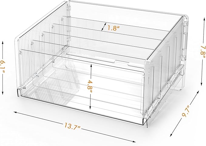 File Sorter Organizer, 5 Sections Acrylic Letter Tray for Desk, Mail Organizer Letter Holder for Envelopes, Mail, Electronics(1 PCS)
