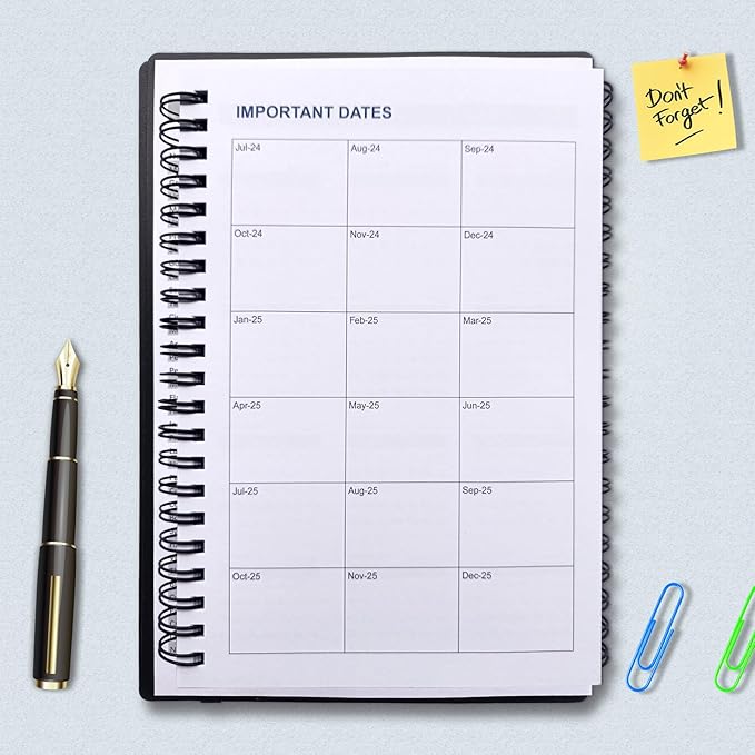 Cheneyboo 2025 Planner - January 2025- June 2026 Yearly Planner, Monthly Weekly Daily Planner 2025-2026, 18 Month Planner, 5.2"x7.5", Black