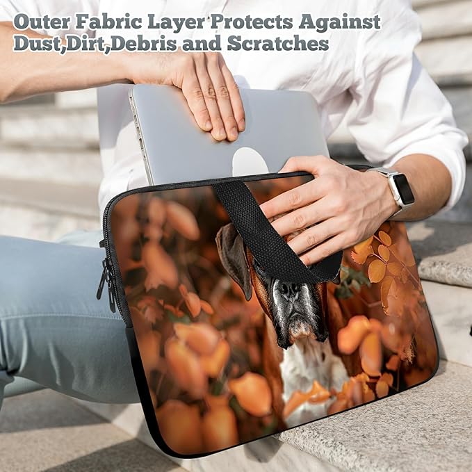 Universal Laptop Sleeve Tablet Case 12 inch, Dog Autumn Slim Carrying Case Durable Handbag Travel Laptop Bag for Surface Pro 9 8 7/Laptop Go 2 3, MacBook Air 11/12