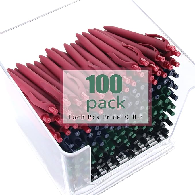 deegtran Pens Bulk, 200 Pack No Bleed Teal Blue Barrel Click Pens, Wholesale Retractable Ballpoint Pens, Pens Medium Point, Smooth Ink Pens, 1.0MM Black Ink