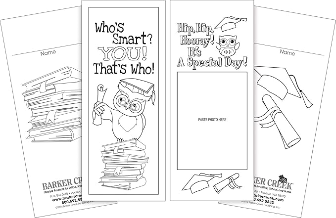BARKER CREEK Bookmark Set, Color Me! Celebrate The Year Bookmark, Celebrate the Seasons and Special Occassions with this Set of 360 Bookmarks (30 Each of 12 Designs), Designed to be Colored (3575)